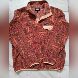 Patagonia Synchilla Patterned Fleece in Brown and Pink